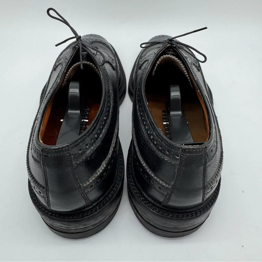 Florsheim Black Leather Long Wingtip Oxford Size 10.5 B